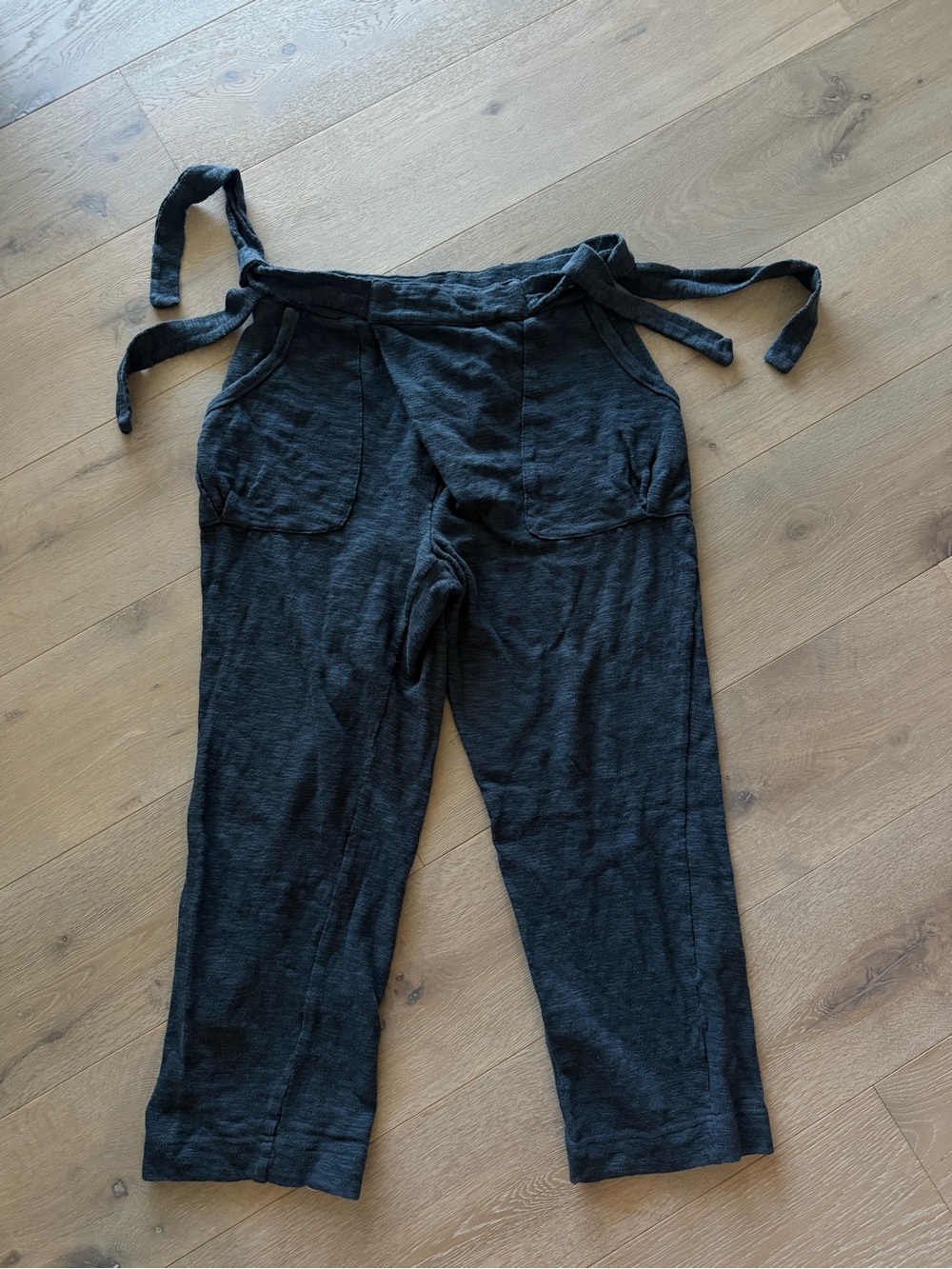 FP Beach Charcoal Tie-Waist Casual Pants
